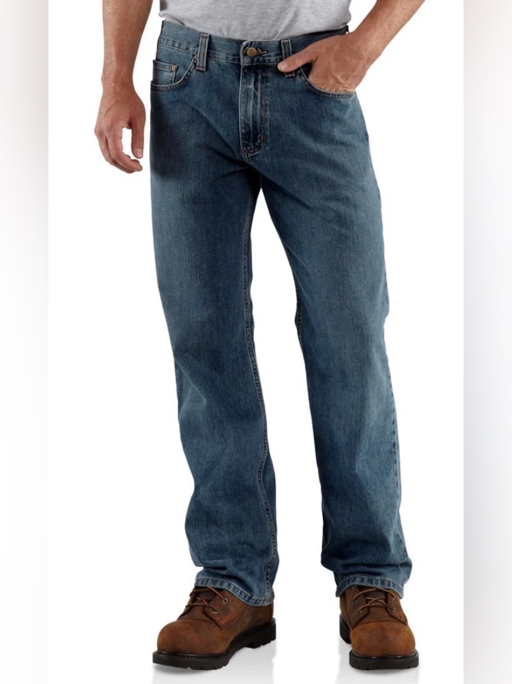 Carhartt Men's Loose Straight Jeans in Washed Blue